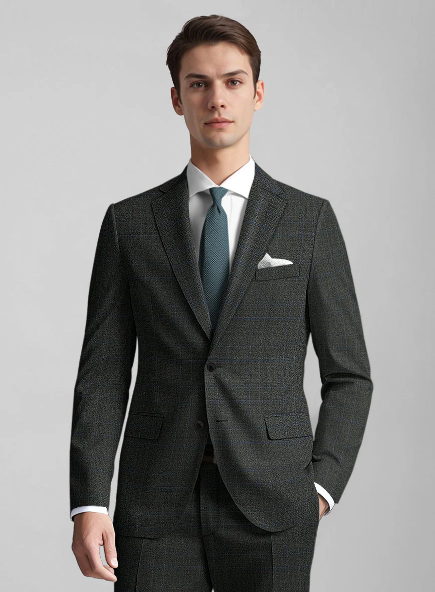 Guabello Gray Blue Windowpane Jacket - Image 2