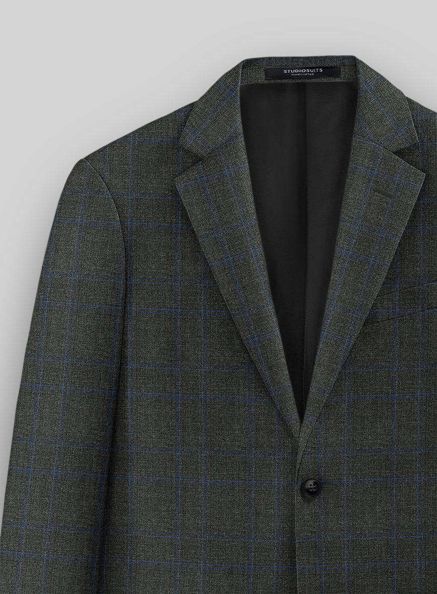 Guabello Gray Blue Windowpane Jacket - Image 3