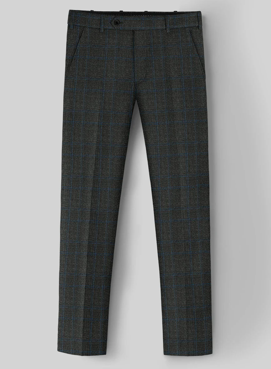 Guabello Gray Blue Windowpane Pants - Image 2