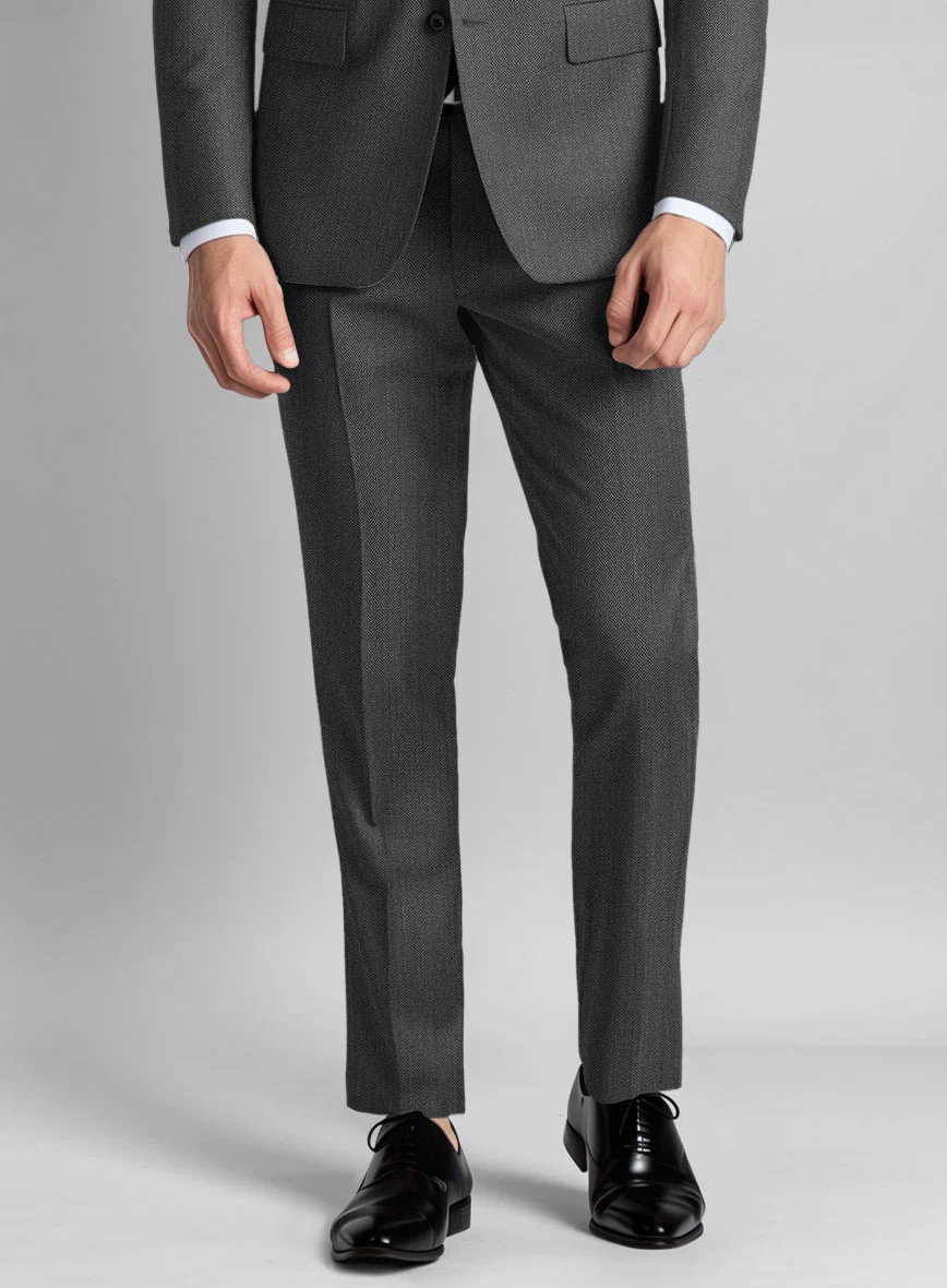 Guabello Gray Herringbone Pants - Image 2