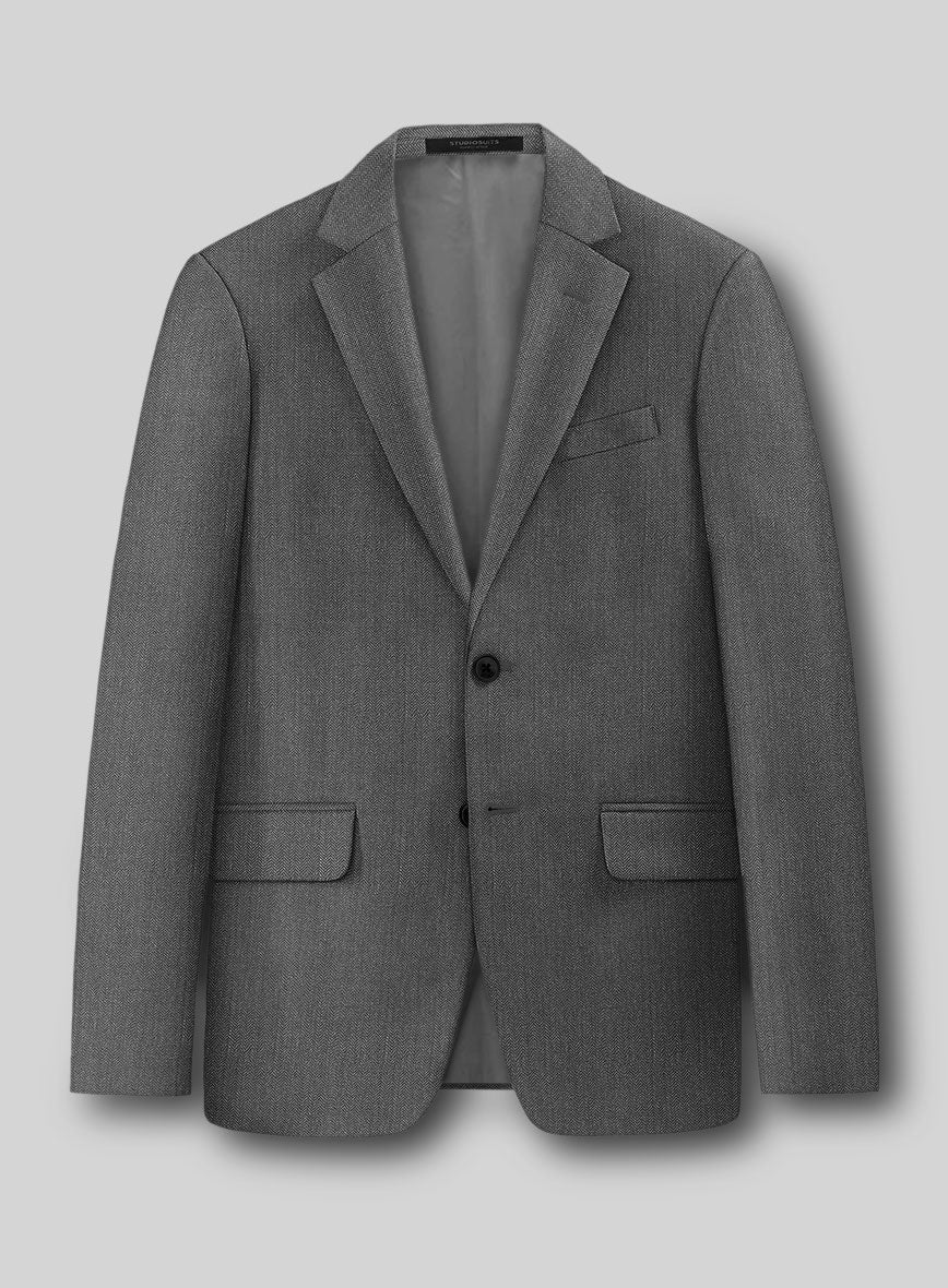 Guabello Gray Herringbone Suit - Image 3