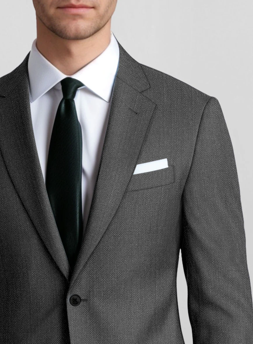 Guabello Gray Herringbone Suit - Image 4