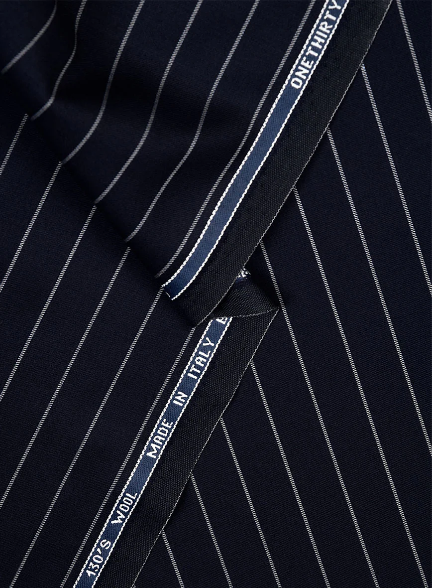 Guabello Navy Blue Rope Stripe Pants - Image 3