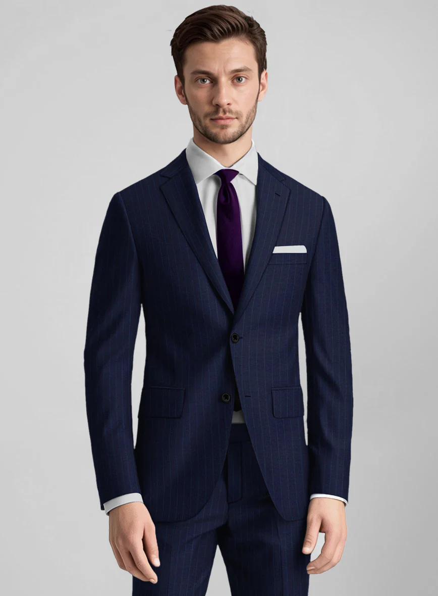 Guabello Royal Blue Pinstripe Suit - Image 3