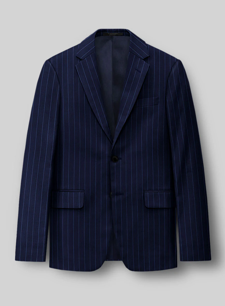 Guabello Royal Blue Rope Stripe Suit - Image 2