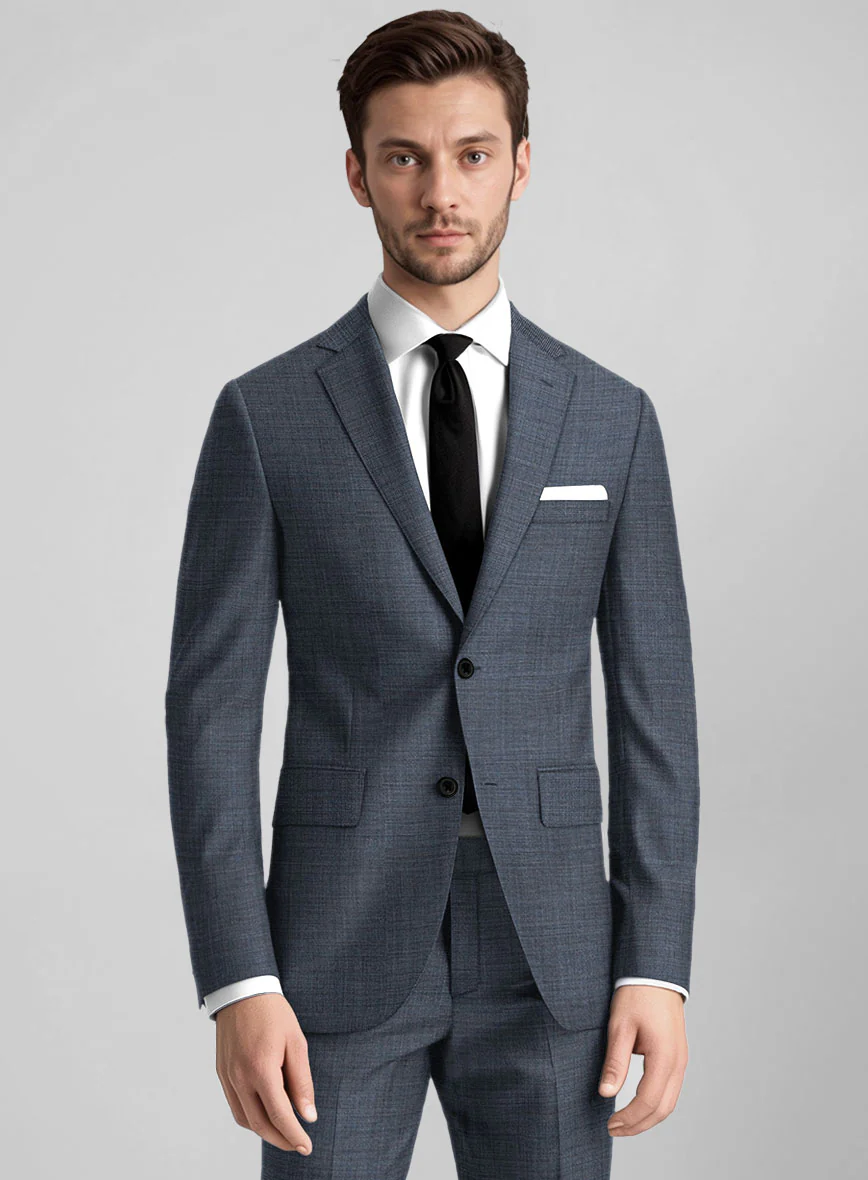 Guabello Steel Blue Sharkskin Jacket - Image 2