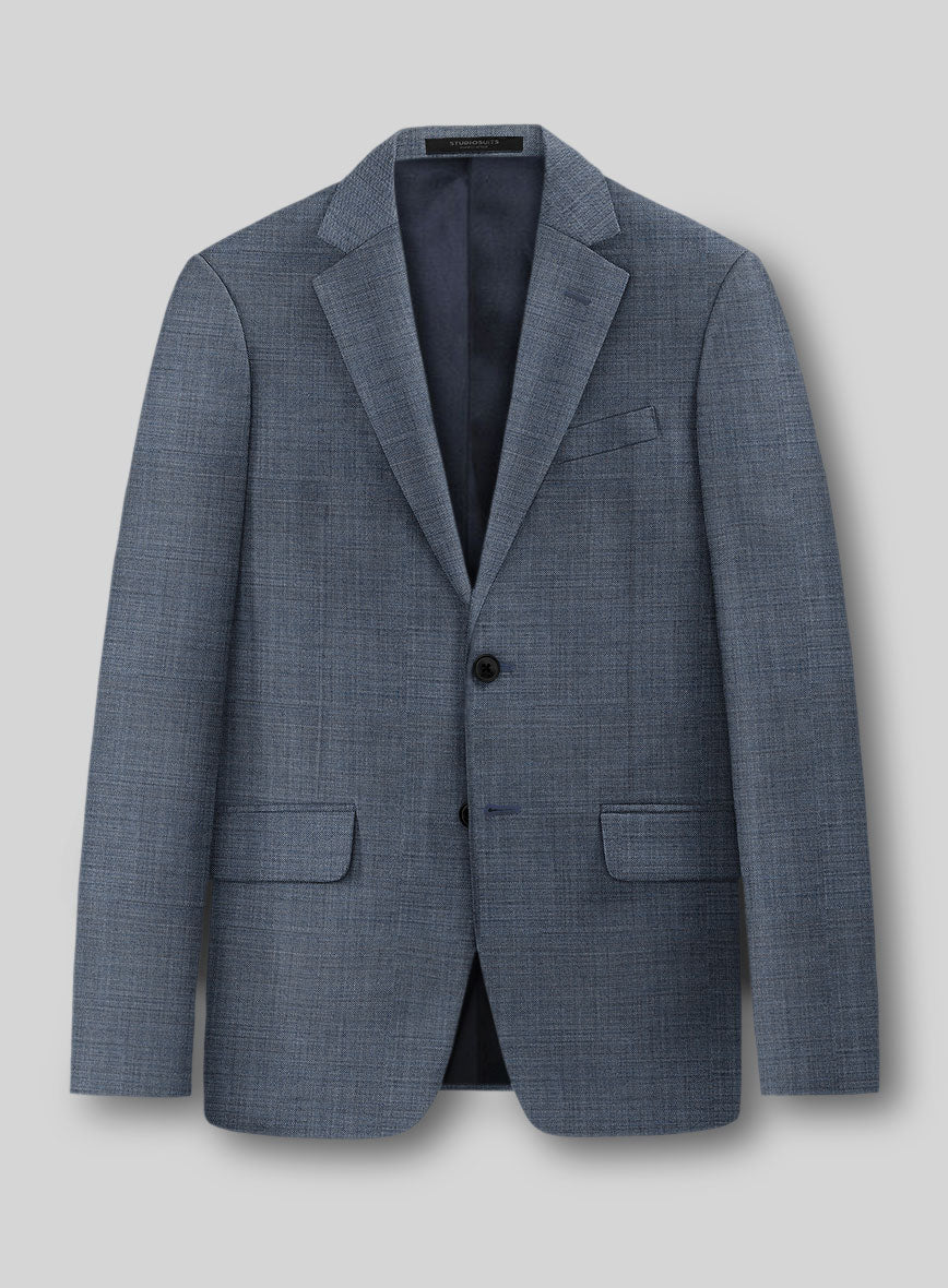 Guabello Steel Blue Sharkskin Suit - Image 2