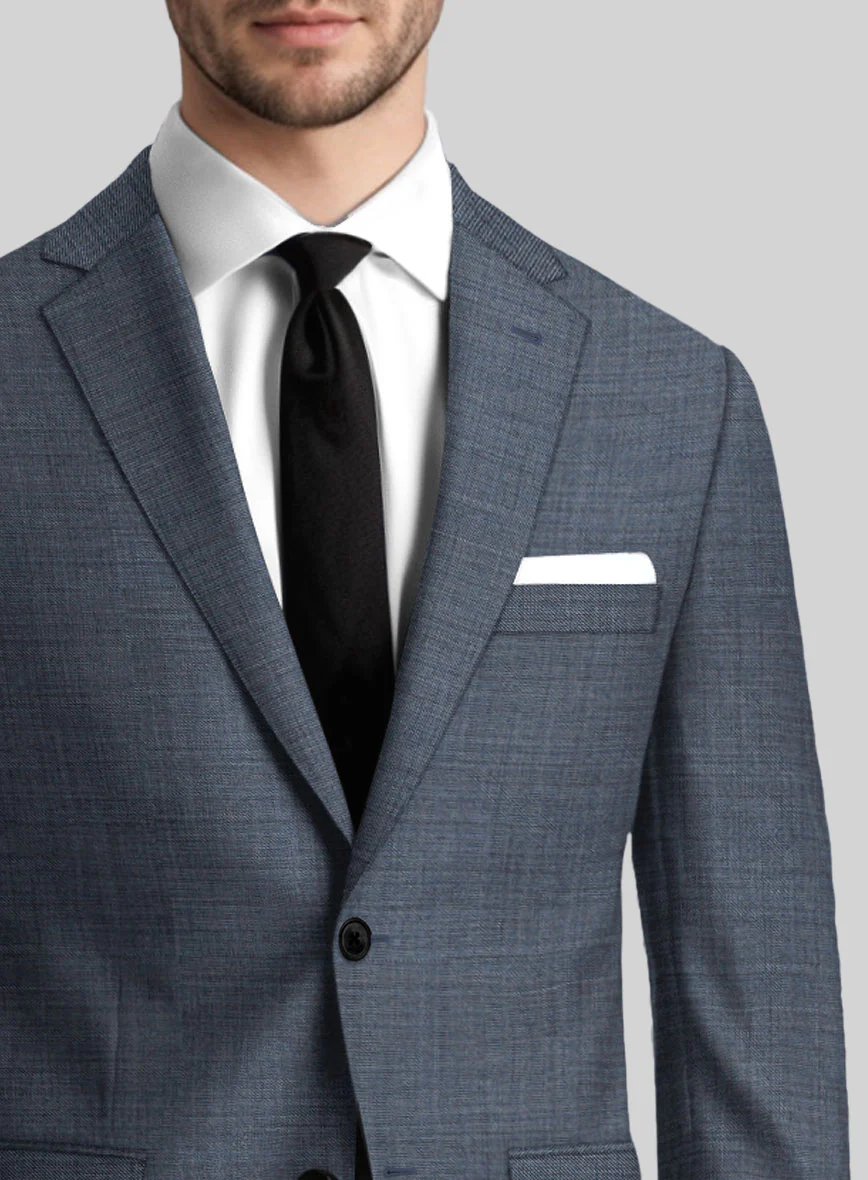 Guabello Steel Blue Sharkskin Suit - Image 4