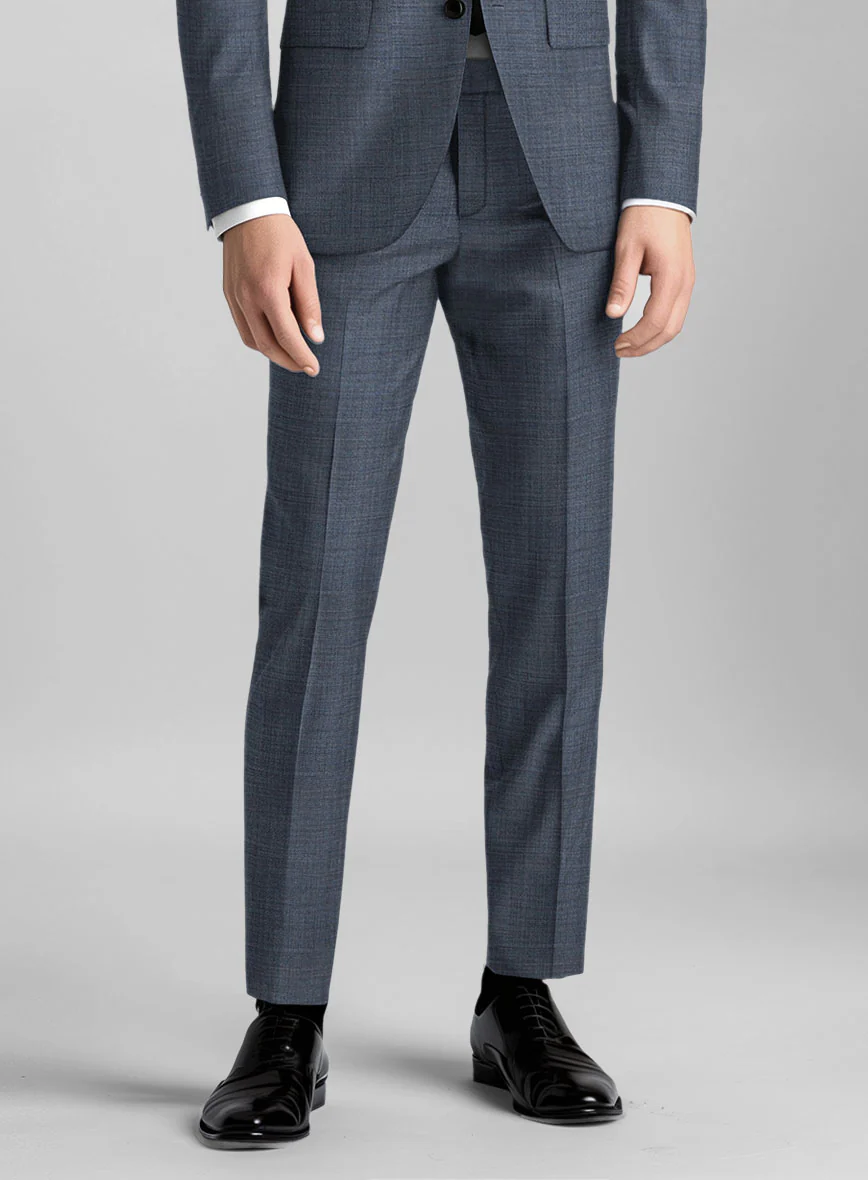 Guabello Steel Blue Sharkskin Suit - Image 6