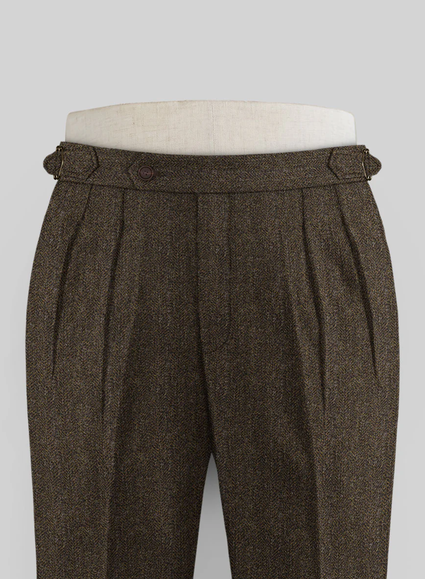 Haberdasher Brown Tweed Highland Trousers - Image 2