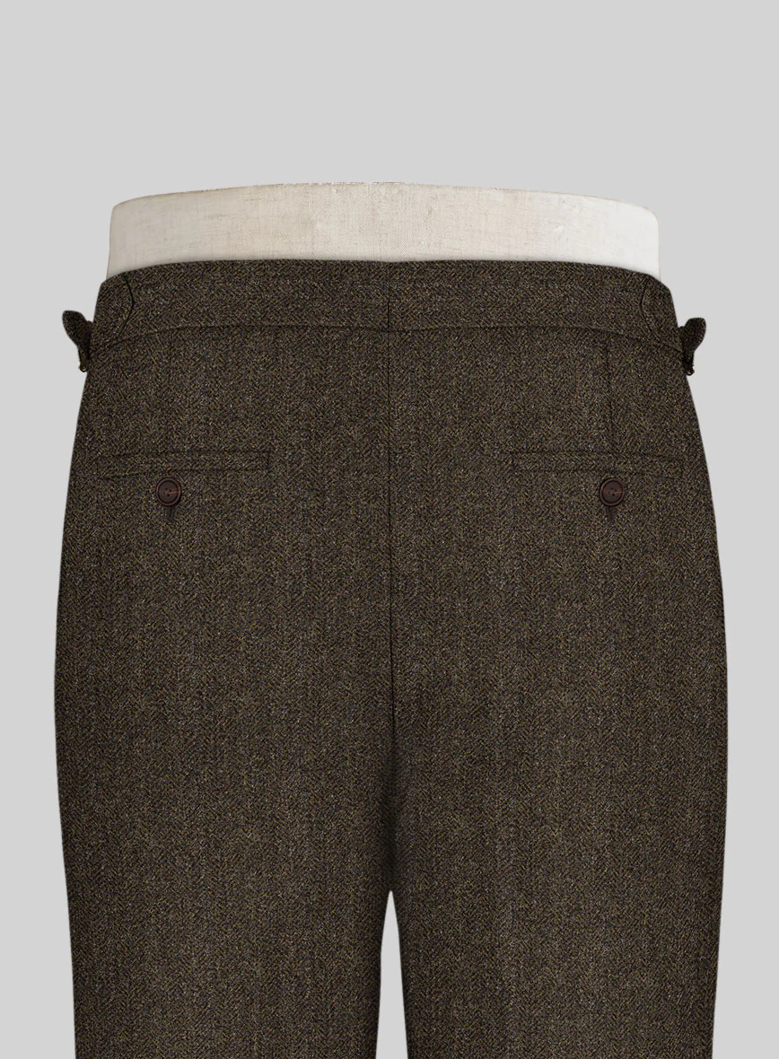 Haberdasher Brown Tweed Highland Trousers - Image 5
