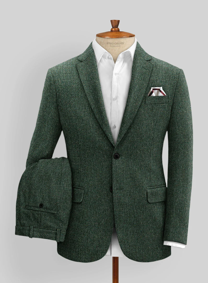 Haberdasher Green Tweed Suit - Image 2