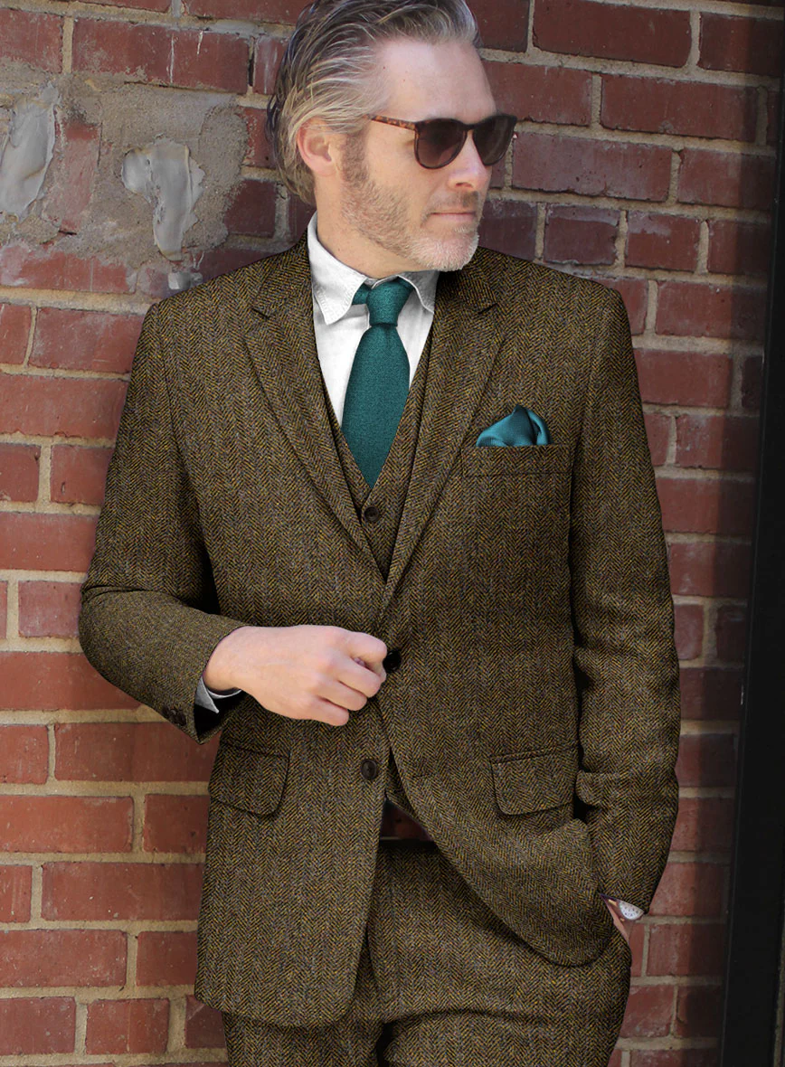 Haberdasher Mustard Brown Tweed Jacket - Image 2