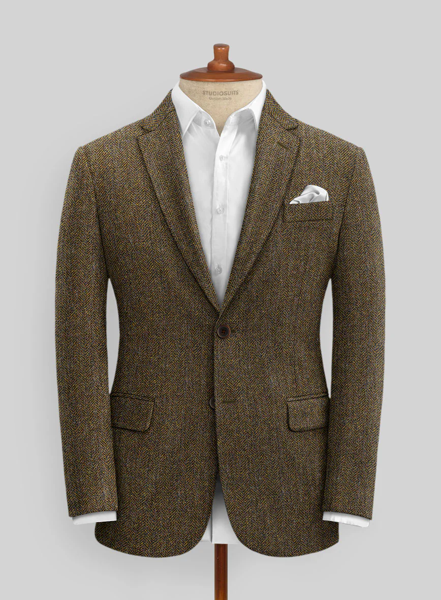 Haberdasher Mustard Brown Tweed Jacket - Image 3