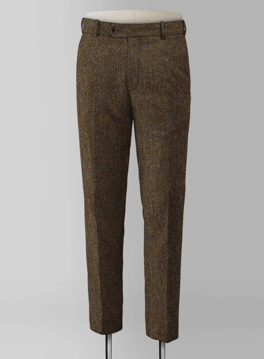 Haberdasher Mustard Brown Tweed Pants - Image 4