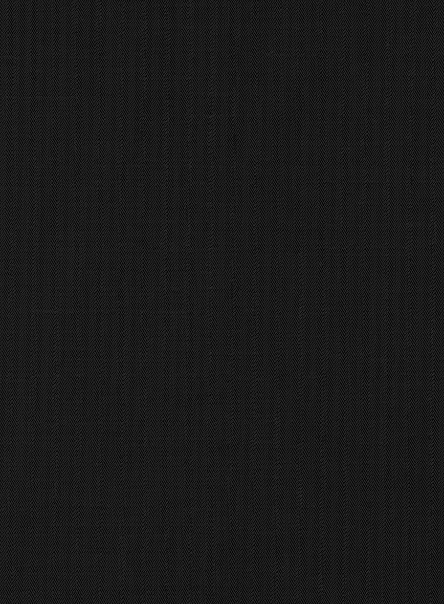 Harbour Black Herringbone Cotton Shirt - Image 3
