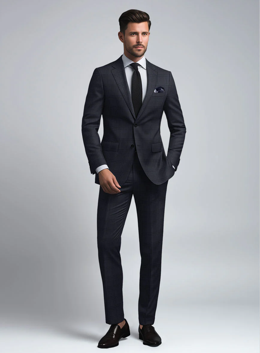 Hardy Minnis Adali Blue Check Wool Suit - Image 2
