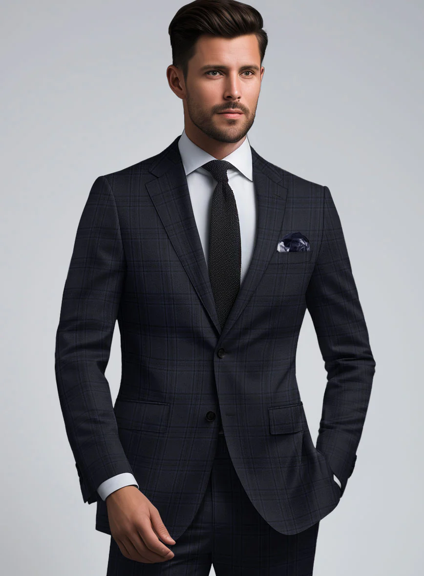 Hardy Minnis Adali Blue Check Wool Suit - Image 4