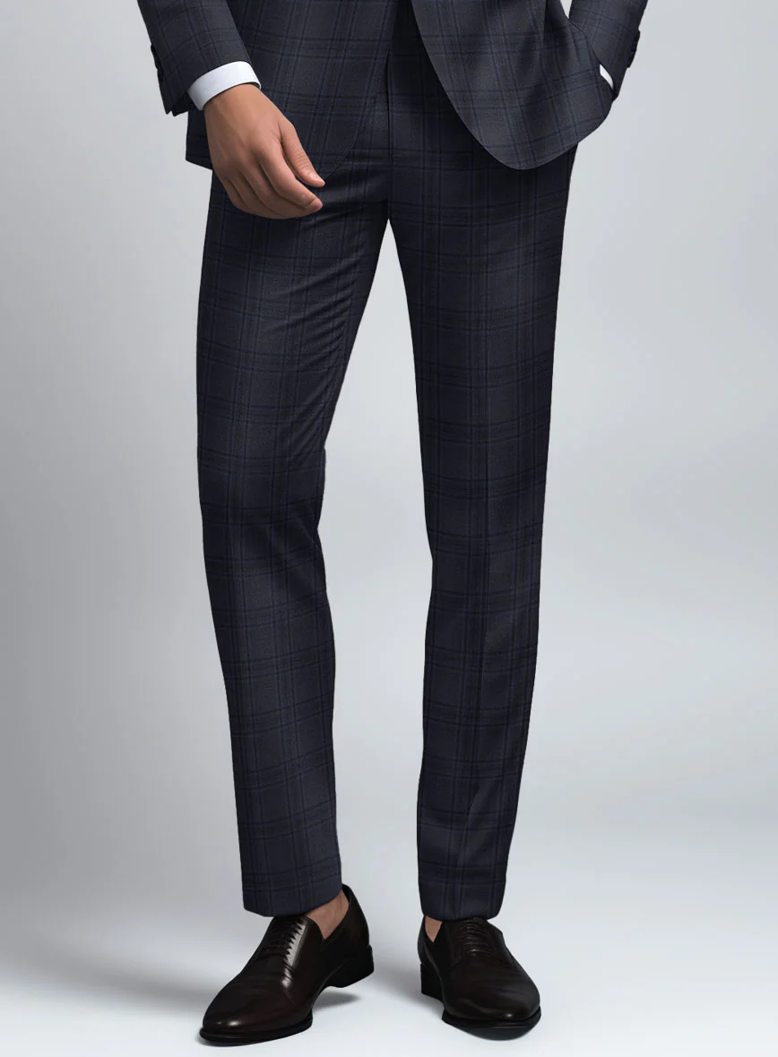 Hardy Minnis Adali Blue Checks Wool Pants - Image 2