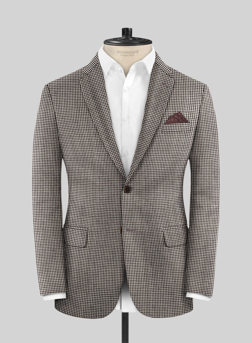 Hardy Minnis Beige Houndstooth Wool Suit - Image 5