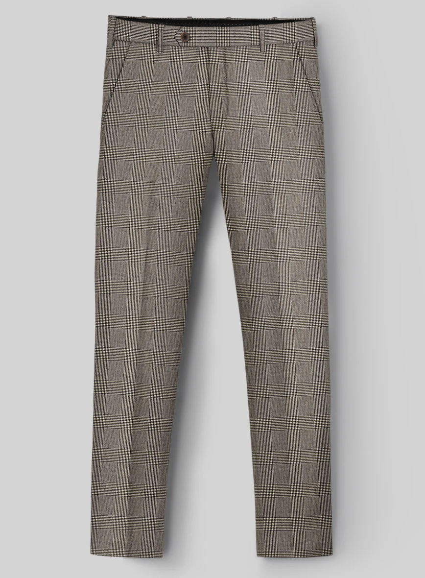 Hardy Minnis Beige Prince of Wales Wool Suit - Image 6