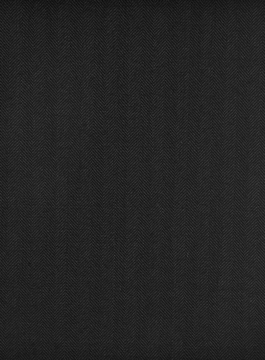 Hardy Minnis Black Herringbone Wool Pants - Image 3