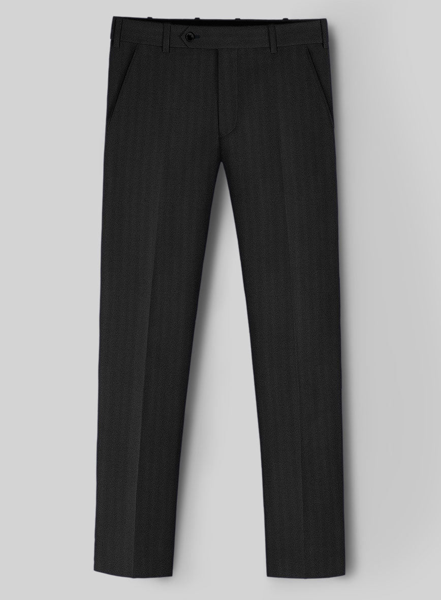 Hardy Minnis Black Herringbone Wool Suit - Image 7