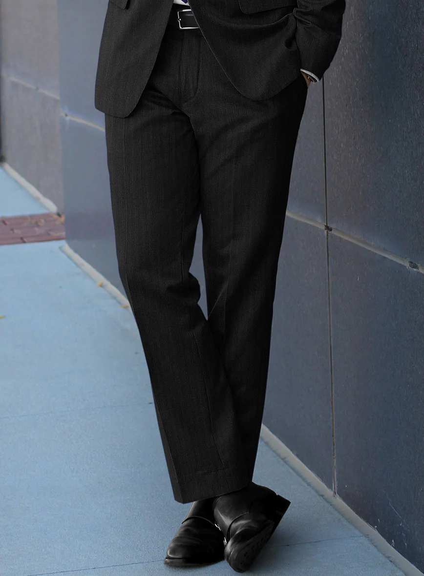 Hardy Minnis Black Herringbone Wool Suit - Image 8