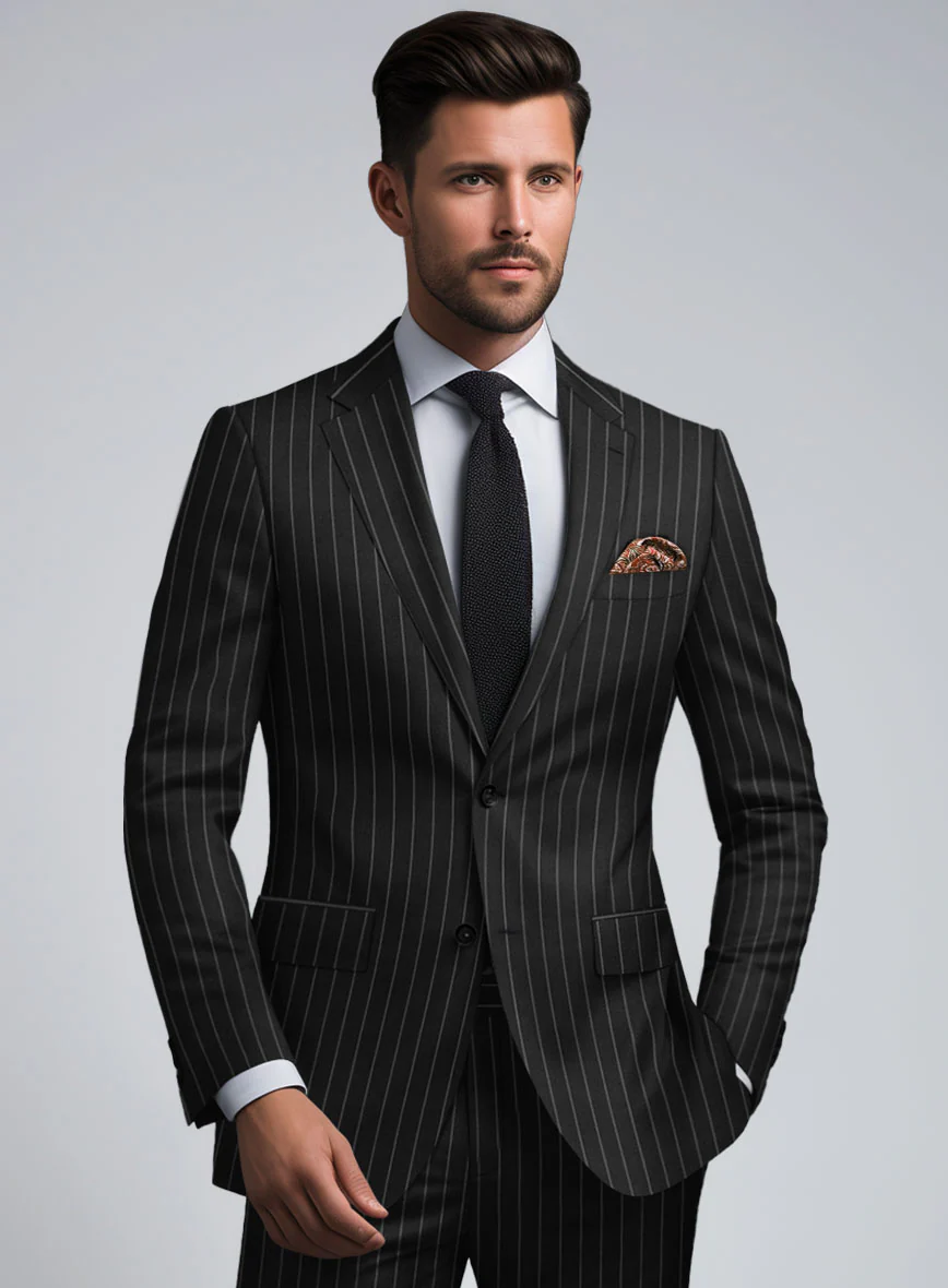 Hardy Minnis Black Rope Stripe Wool Jacket - Image 2
