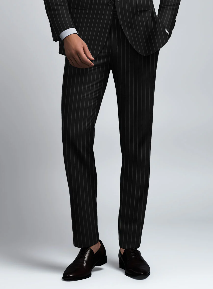 Hardy Minnis Black Rope Stripe Wool Pants - Image 2