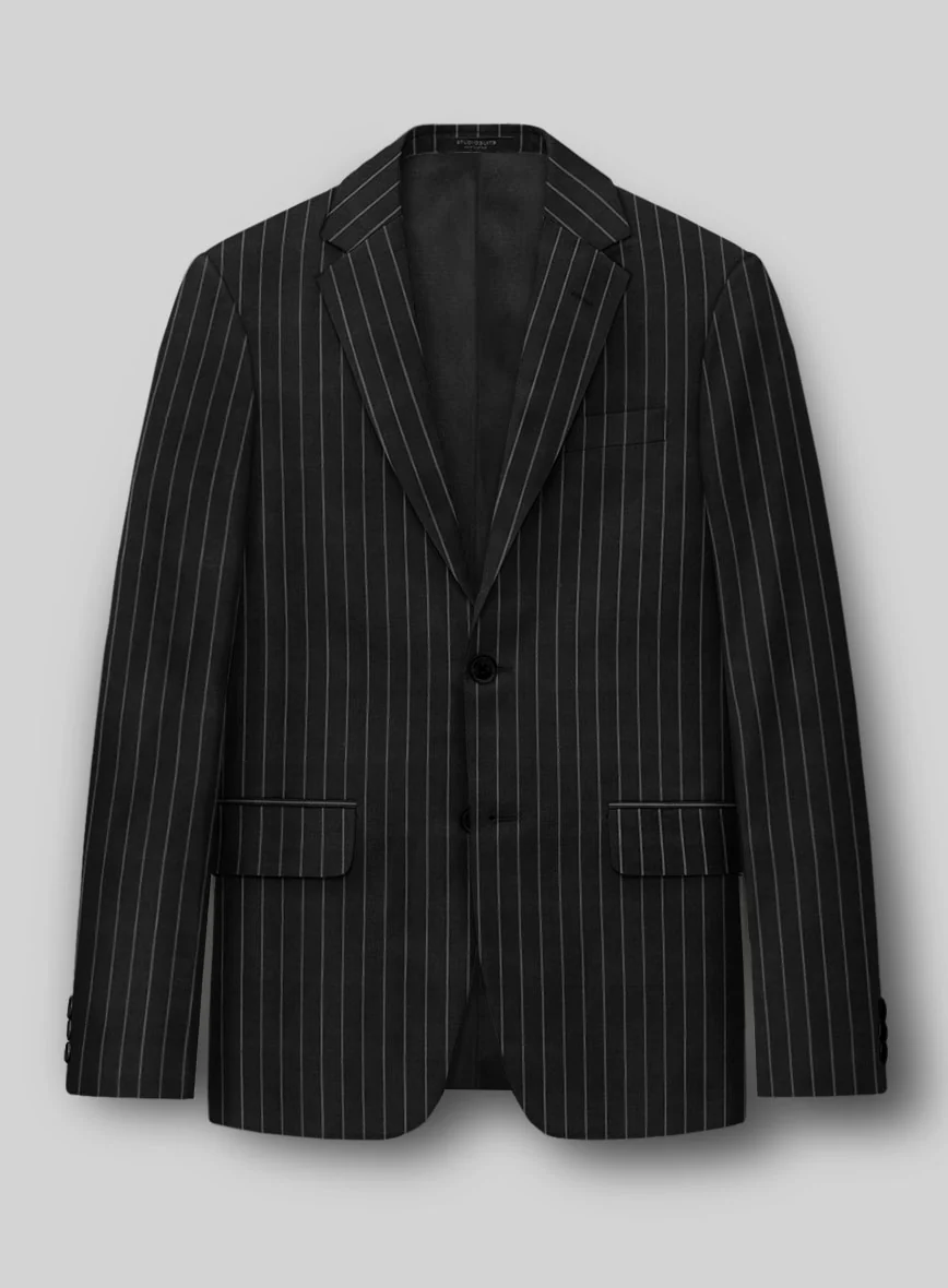 Hardy Minnis Black Rope Stripe Wool Suit - Image 3