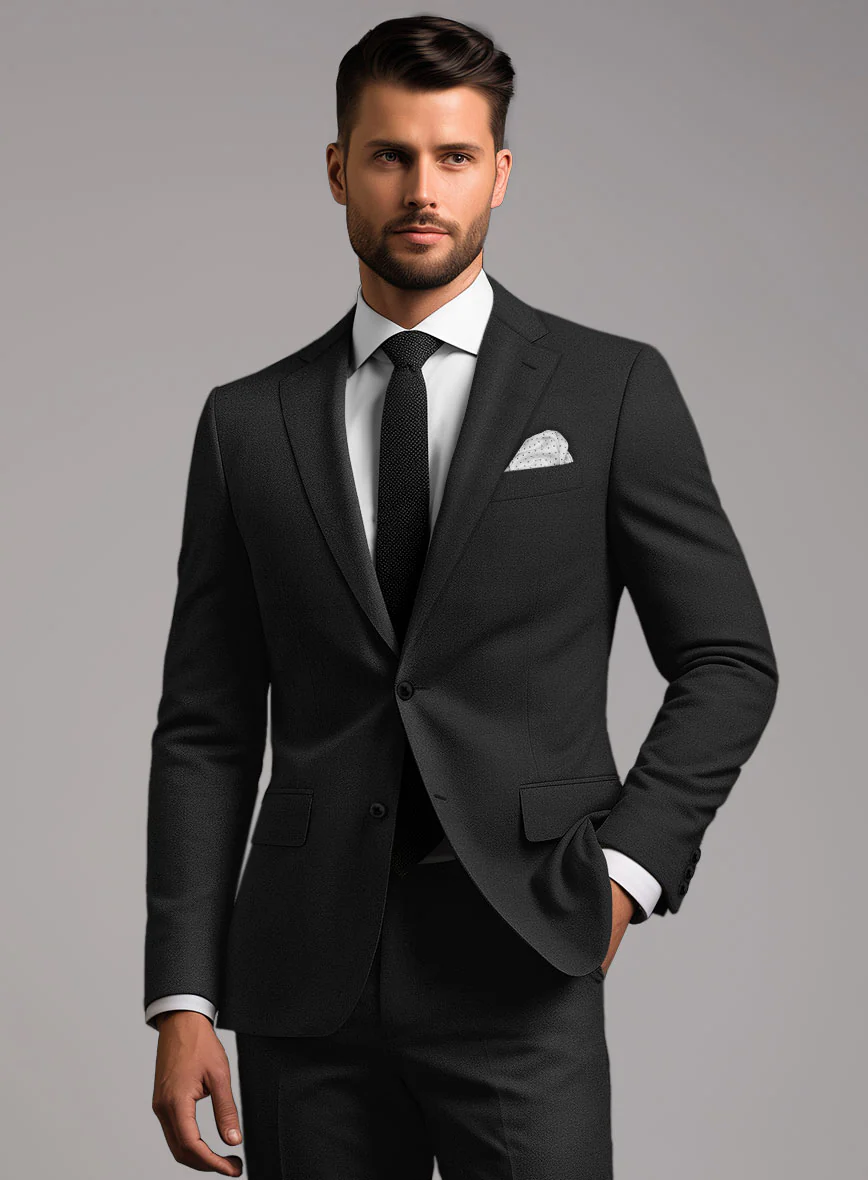 Hardy Minnis Black Twill Wool Suit - Image 4