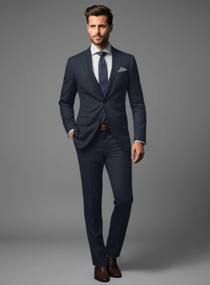 Hardy Minnis Blue Birdseye Wool Suit - Image 2