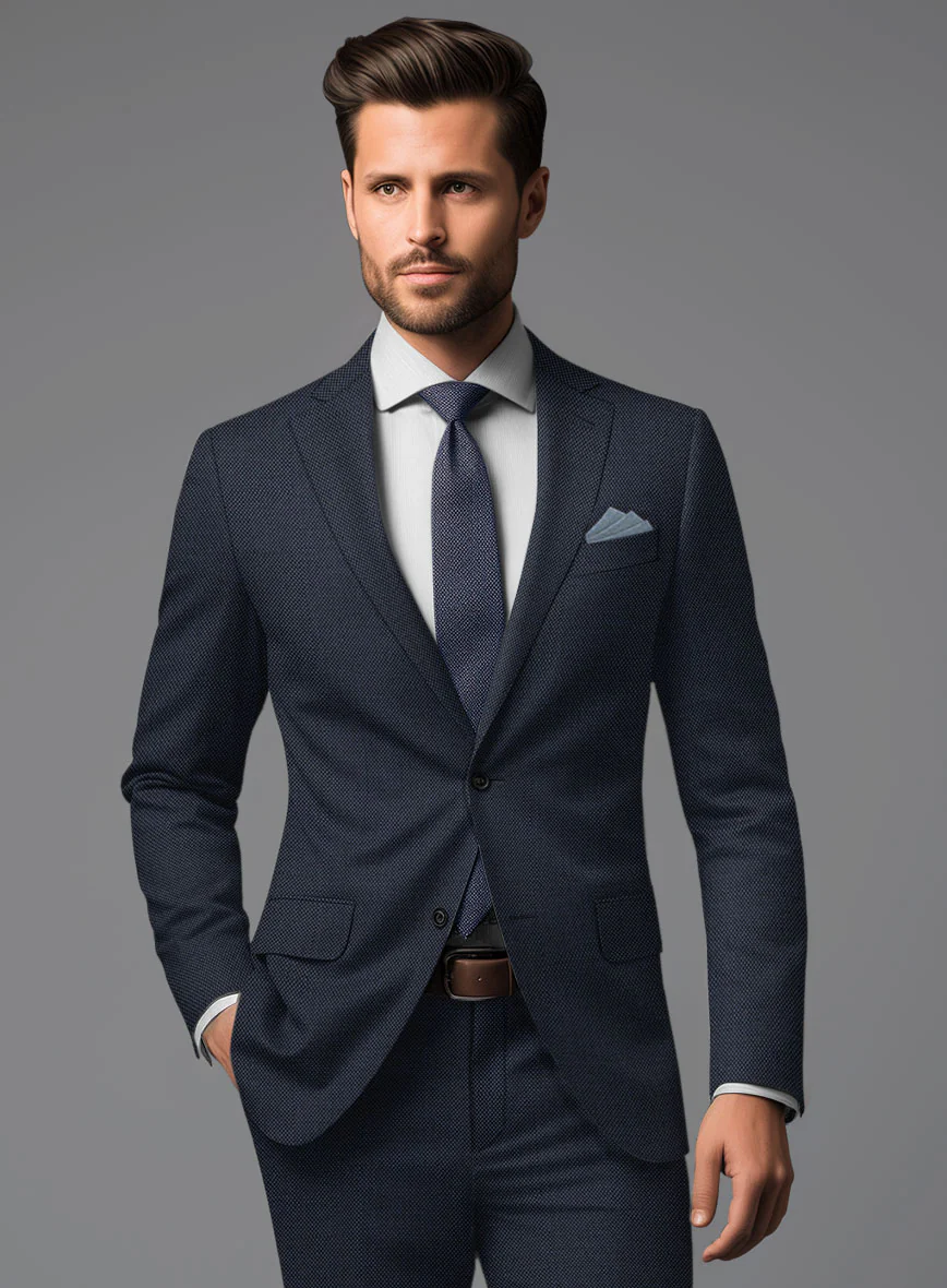 Hardy Minnis Blue Birdseye Wool Suit - Image 4