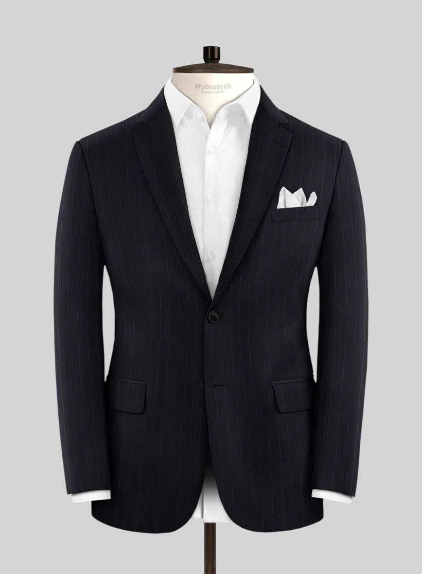 Hardy Minnis Blue Chalkstripe Wool Jacket - Image 3
