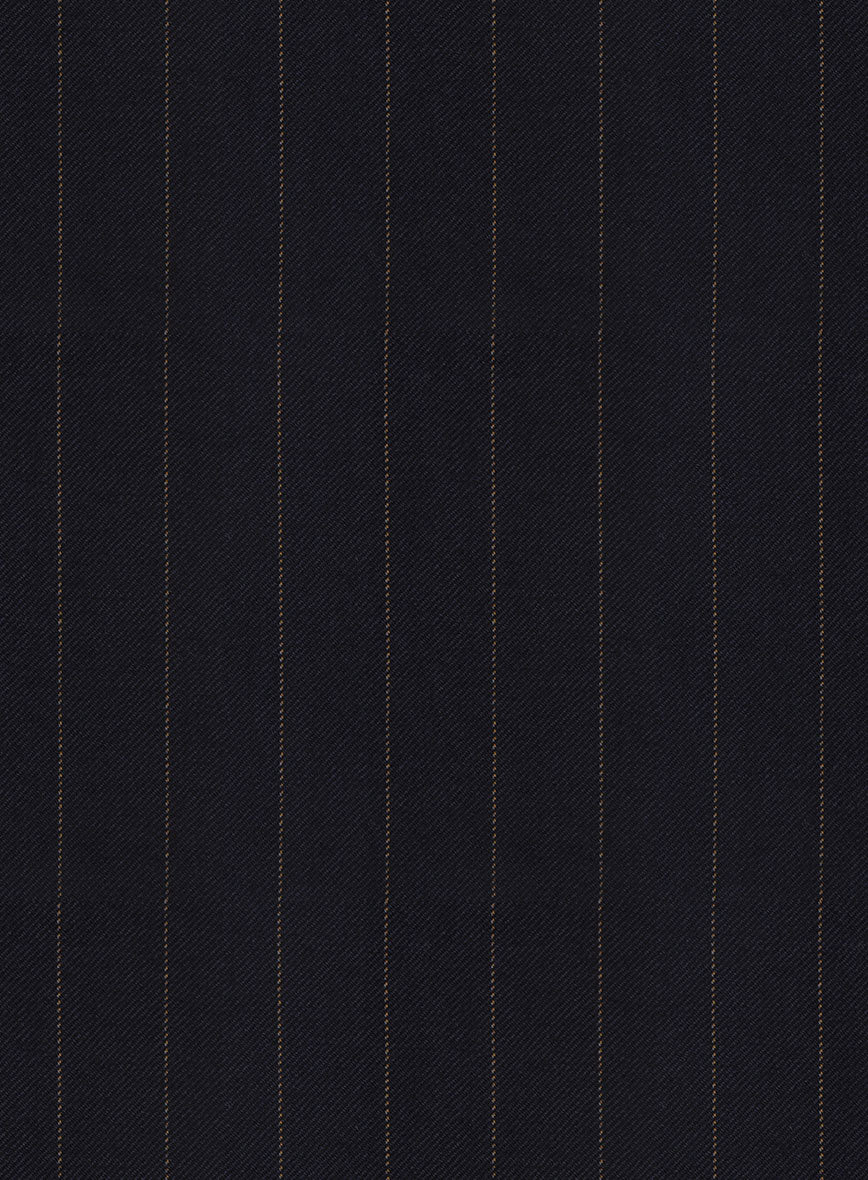Hardy Minnis Blue Chalkstripe Wool Pants - Image 3