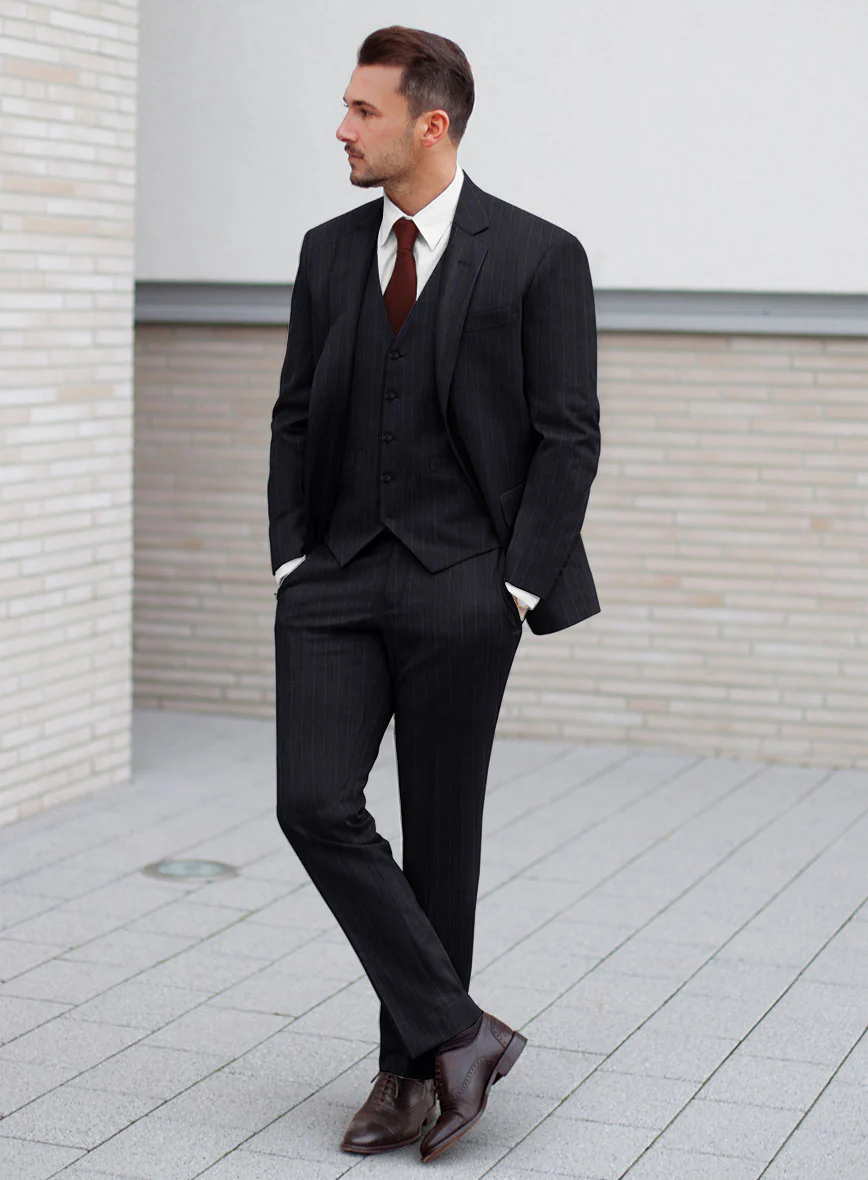 Hardy Minnis Blue Chalkstripe Wool Suit - Image 2