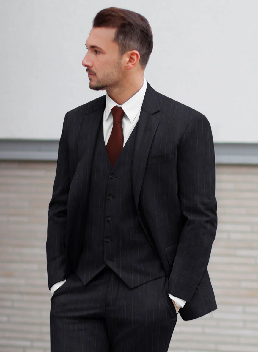 Hardy Minnis Blue Chalkstripe Wool Suit - Image 4