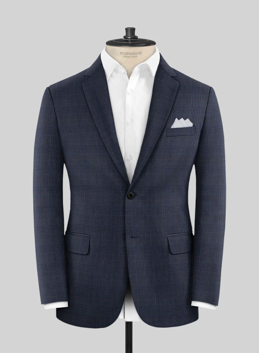 Hardy Minnis Blue Checks Wool Jacket - Image 3