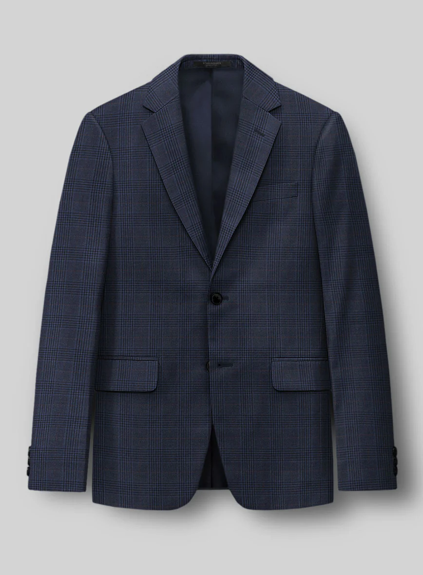 Hardy Minnis Blue Checks Wool Suit - Image 5