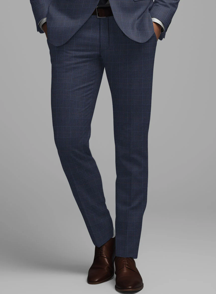 Hardy Minnis Blue Checks Wool Suit - Image 7