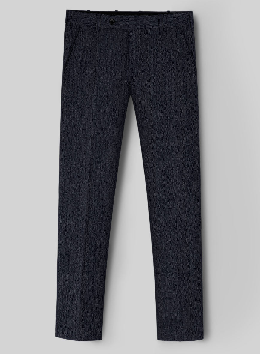 Hardy Minnis Blue Herringbone Wool Suit - Image 6