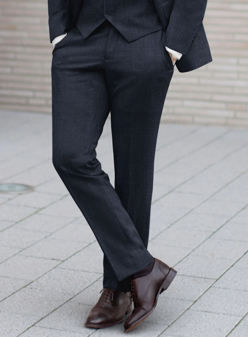 Hardy Minnis Blue Nailhead Wool Pants - Image 2