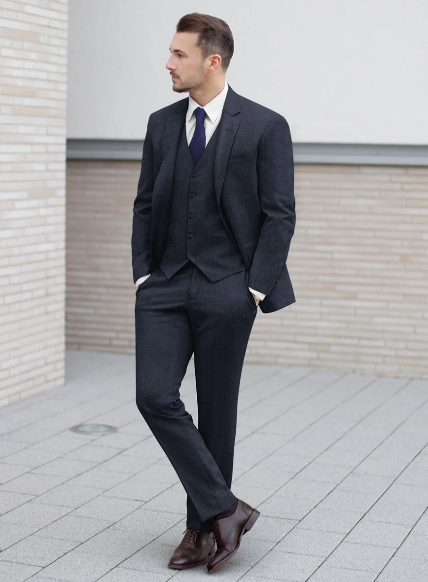 Hardy Minnis Blue Nailhead Wool Suit - Image 2