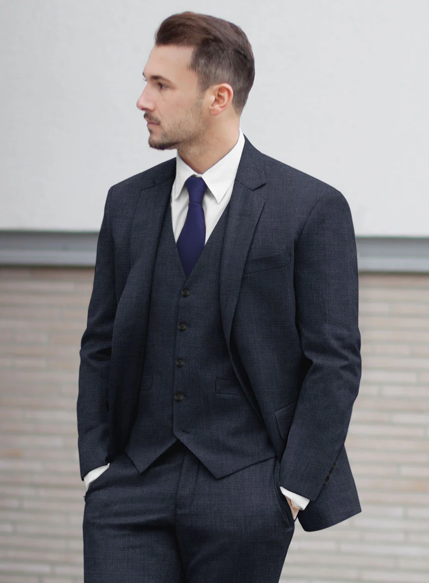 Hardy Minnis Blue Nailhead Wool Suit - Image 4