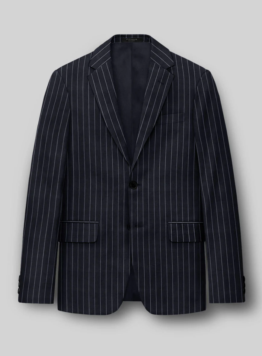 Hardy Minnis Blue Rope Stripe Wool Suit - Image 3