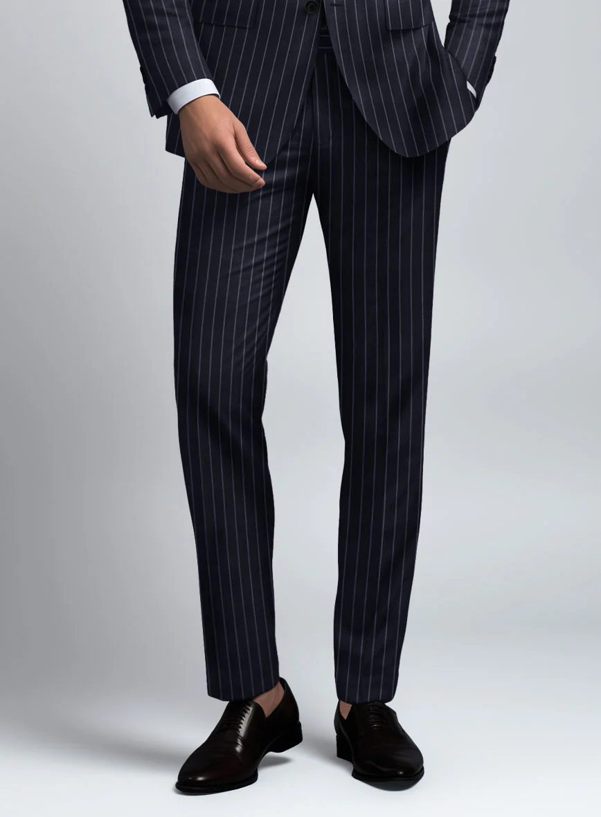 Hardy Minnis Blue Rope Stripe Wool Suit - Image 4