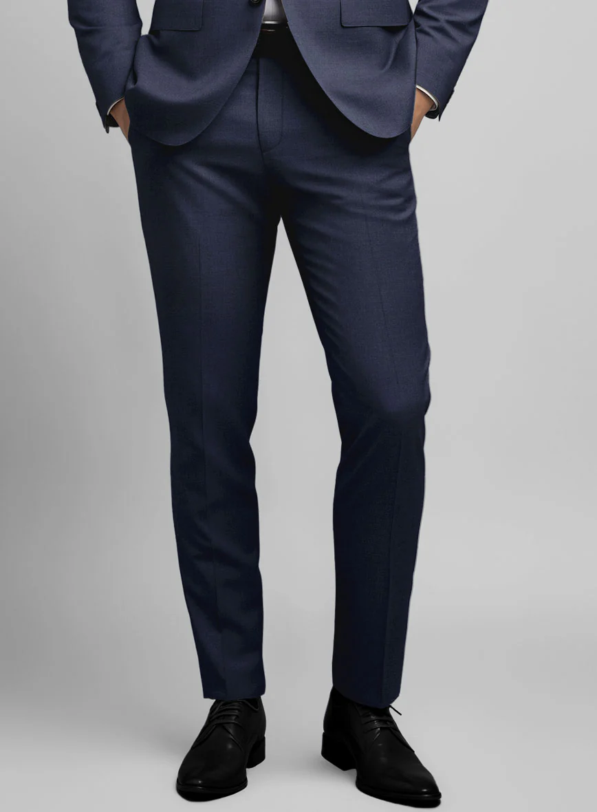 Hardy Minnis Blue Sharkskin Wool Suit - Image 7