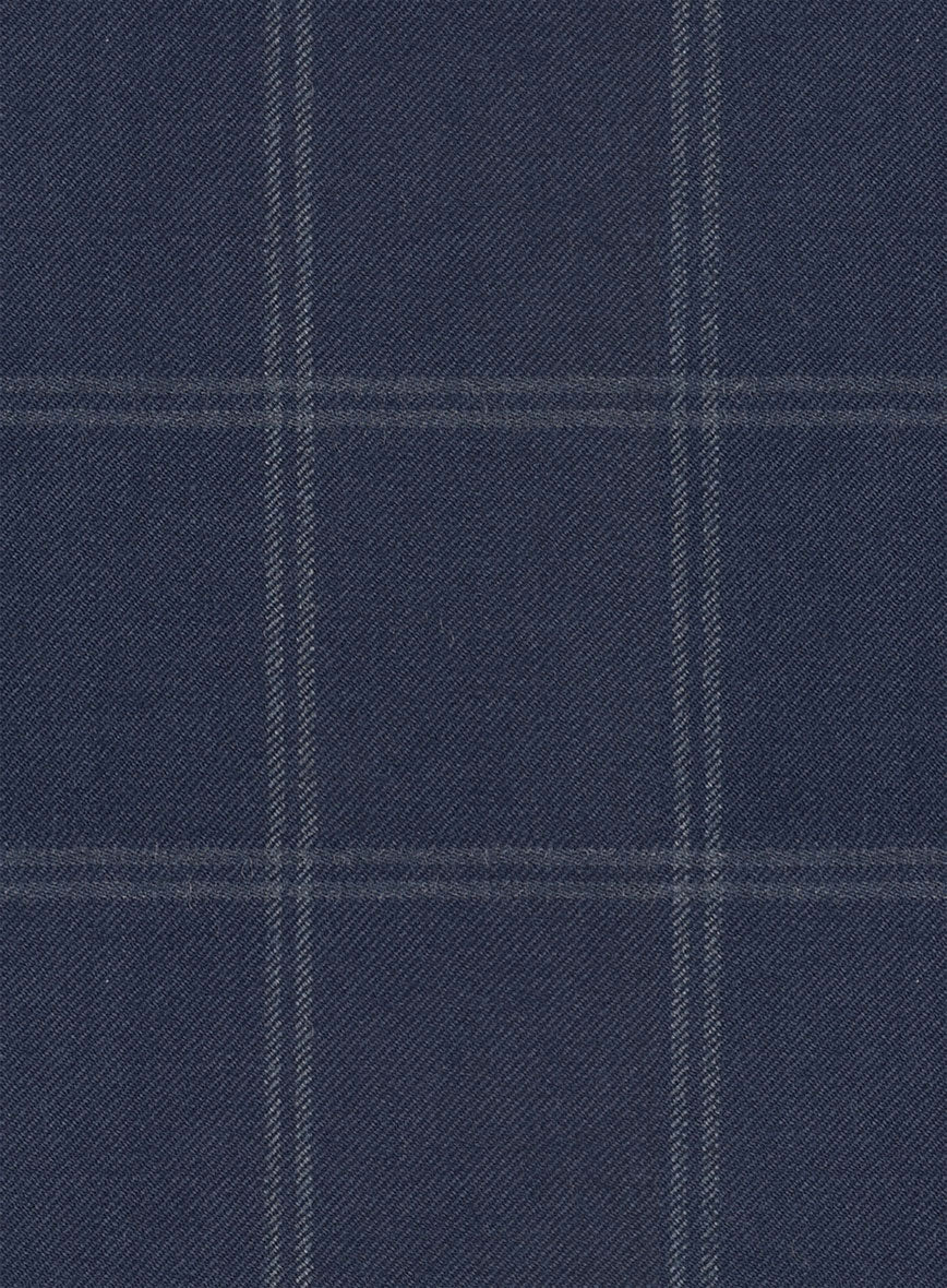Hardy Minnis Blue Windowpane Wool Suit - Image 7