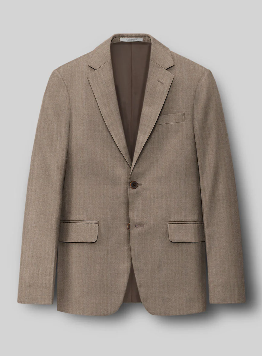 Hardy Minnis Brown Herringbone Wool Suit - Image 3